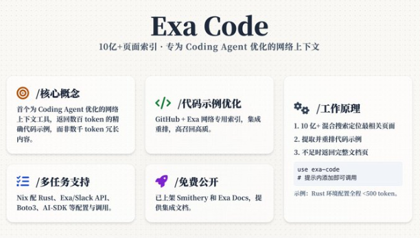 Exa Code发布，亿级代码索引助力AI编码无误