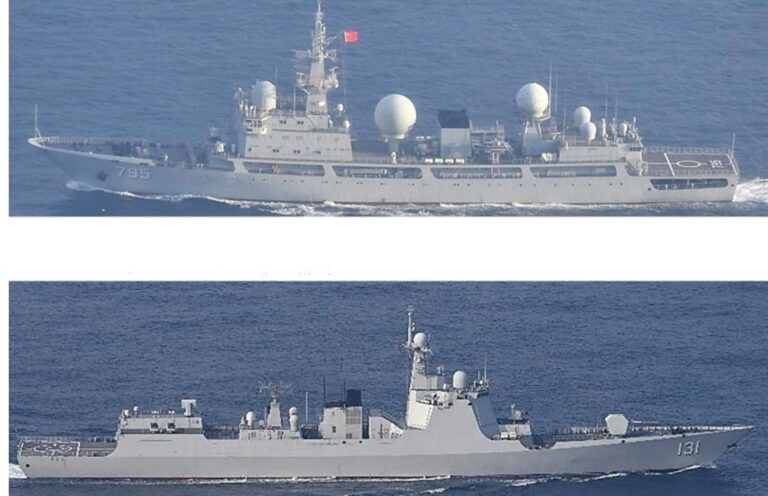 日本出动导弹驱逐舰跟踪中国电子侦察船