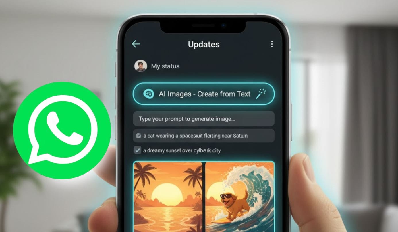 WhatsApp测试新AI功能,文字秒变图片状态