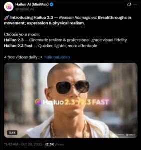 Hailuo2.3发布,文字直出电影级视频,免费试用开启