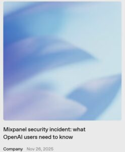 OpenAI紧急下架Mixpanel脚本，部分用户信息遭泄露