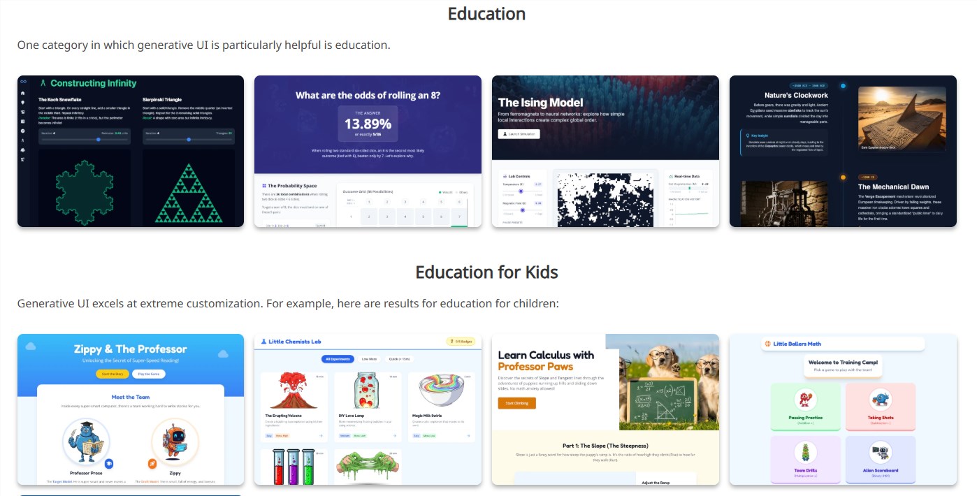 Google 推出 AI 实时生成交互界面新技术