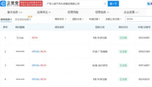 小鹏已注册多枚“IRON”机器人商标，回应外界质疑全程展示结构设计