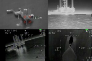 乌克兰无人机袭击黑海俄军事平台，展示协同作战能力