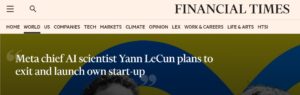 Yann LeCun 计划离职 Meta，创办世界模型新公司