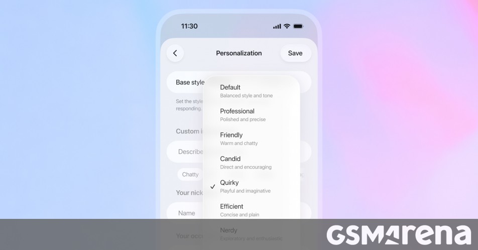 OpenAI发布GPT-5.1，升级对话个性化选项