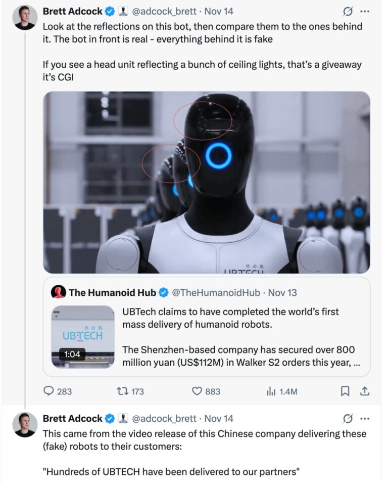 人形机器人量产交付视频遭Figure创始人公开质疑造假，优必选回应