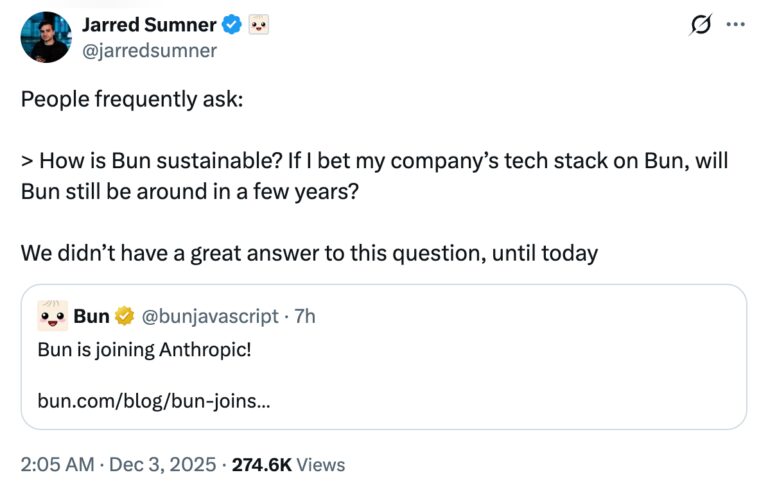 Anthropic收购Bun，加速AI编程工具发展