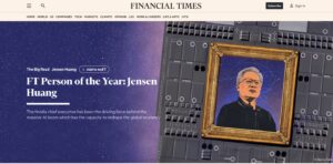 英伟达CEO黄仁勋当选《金融时报》2025年度人物