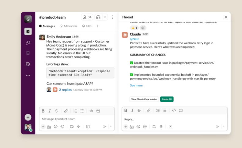 Claude Code 登陆 Slack，聊天即可完成全流程编码