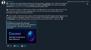 杜罗夫宣布Cocoon上线：去中心化AI网络开启新篇章