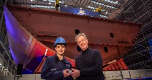 英海军第三艘31型护卫舰龙骨安放