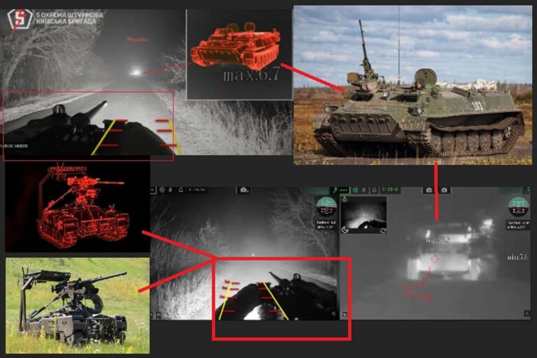 乌军TW-12.7战斗机器人击毁俄军MT-LB装甲车